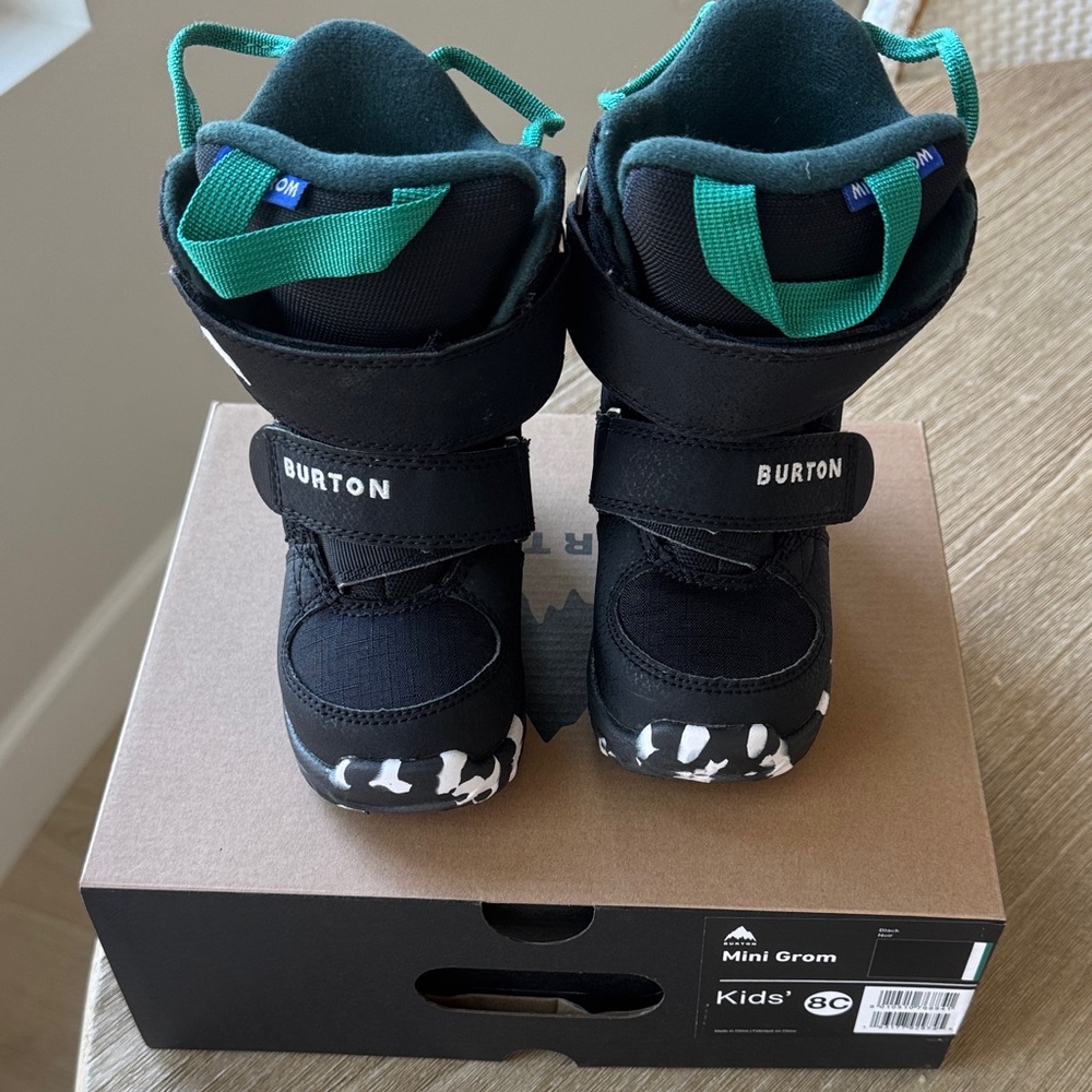 Burton Kids' Black and Green Snow Boots